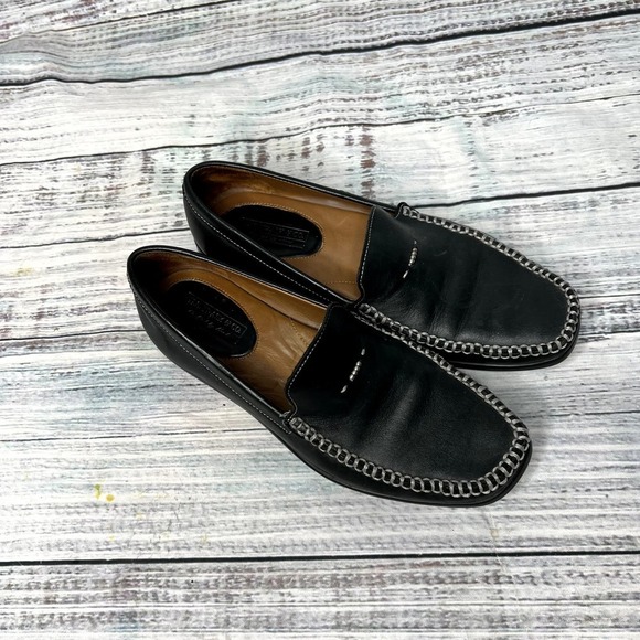 H.S. Trask & Co Leather Loafers Black Vibram Sole Made In Brazil 6 - Picture 2 of 4